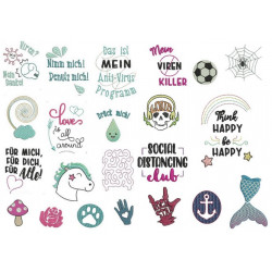 Stickserie ITH - Handgel Tasche Vol. 2 mit 22 Motiven in 5 Varianten plus blanko